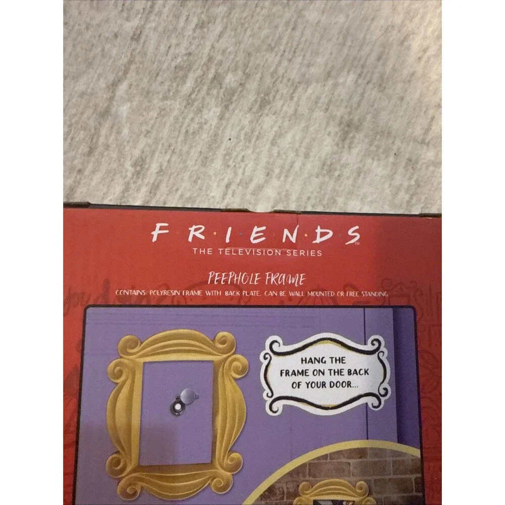 Friends Peephole Picture Photo Frame Yellow 7” Hang or Stand NEW Open Box